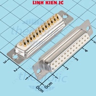 [2 Pieces]- DB25 Port Female 25 Pins Gold Plated 2 Rows Solder Wire Connector Linhkien IC
