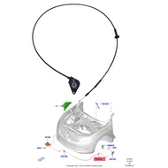 for ford edge 2015-2018 long engine bonnet hood release handle cable line FT4B16C856AA FT4B16C856AB 