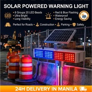 Waterproof Solar Flashing Warning Light – Red & Blue Blinker with Traffic Signal