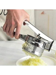 1入組，不銹鋼馬鈴薯搗泥器和水果榨汁機——手動廚房工具，用於搗碎馬鈴薯和擠壓蔬菜