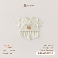EMBES - Hello summer V-neck set - 26-K2-16 - Beige - 9-12M - SS26.T4B
