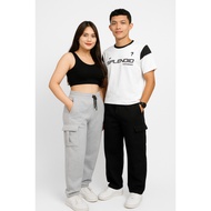 Abah Bandung Axel Basic Cargo Loose Pants - Premium Fleece - Unisex Men's and Women's Pants - JOG04