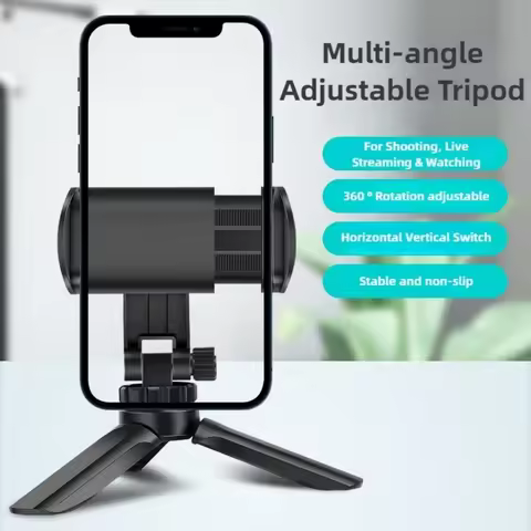 Portable Tripod Phone Holder Foldable Desktop Mobile Phone Stand Rotatable Selfie Holding Live Video