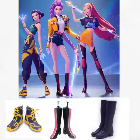 Kpop Demon Hunters Mira Zoey Rumi Cosplay Costume Shoes Handmade Faux Leather Boots