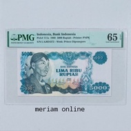 Uang Kuno 5000 Rupiah Tahun 1968 Seri Sudirman PMG 65 Grade UNC Ready