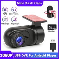 1080P Mini Dash Cam ADAS USB Car DVR Dashcam HD Video Car Recorder for Android Multimedia Player