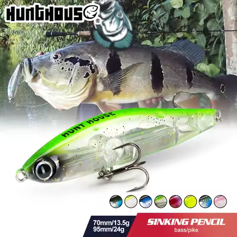 Hunthouse Sinking Pencil Fishing Lure 70mm/13.5g 95mm/24g Honey Trap Trolling Wobblers Hard Bait Sal