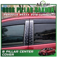 Door Window Pillar Perodua Bezza 2016 - 2026 Pillar Trim Cover Chrome Sakura Accessories