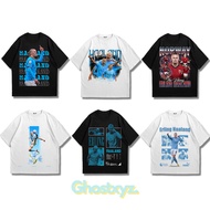 Ghostxyz T-Shirt Earling Haaland Black White Oversize Vintage Tee Baju Kaos