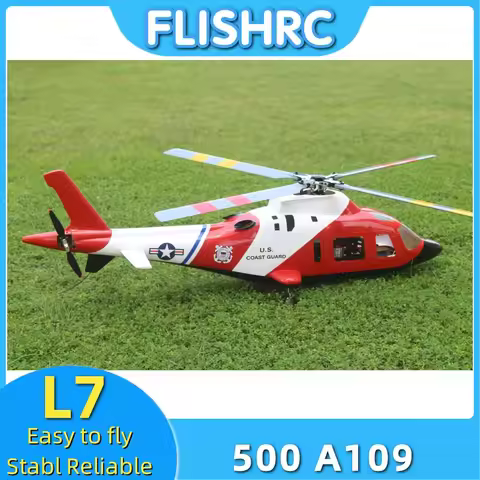 FLISHRC FL500 A109 Coast Guard 500 Size Helicopter Scale 6CH GPS with L7 Flight Control RTF Hobby,Ou