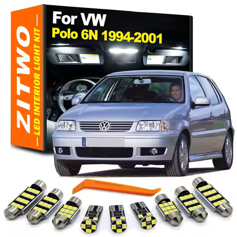 ZITWO 7Pcs LED Interior Dome Map Trunk Light Kit For VW Volkswagen Polo MK3 6N 6N1 6N2 1994 1995 199