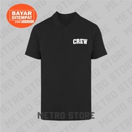 Polo Crew Logo Text Premium White Print | Polo Shirt Short Sleeve Collar Young Men Cool Latest Unisex Distro.....