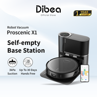 Dibea x Proscenic Floobot X1 Auto Self-Empty Robot Vacuum Cleaner | Sonic Mop &amp; Sweep | 3000Pa Suction | Local Warranty