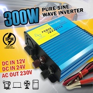 300W Pure Sine Wave Power Inverter DC 12/24V to AC 230V DC-AC Inverter Car Inverter Solar Panel Pure