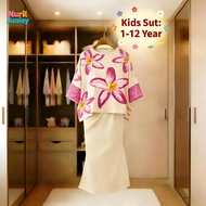 Best Gift Raya 2026: Girl's Raya Outfit with 3/4 Sleeves, Straight Cut & Round Neck, Light & Comfort