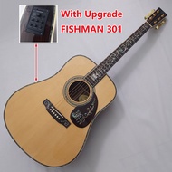 Deluxe Edition Martin D45 Acoustic Guitar Natural Solid Spruce Top With Upgrade Fishman 301 Micropho