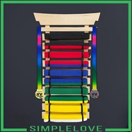 [Simple] Karate Belt Display Rack, Martial Arts Wooden Belt Holder, Holds 10 Martial Arts, Belts, Ma