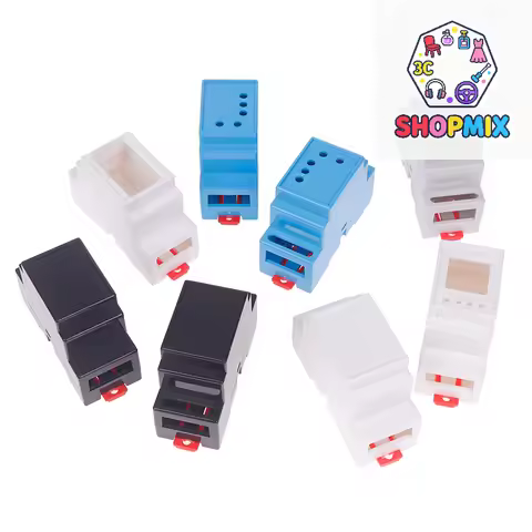 1PC DIN Rail PLC Junction Box Plastic Electronics Box Project Case 4Colors 88x37x59mm 35-Rail Mounti