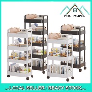 MA Home Office Shelves Home Kitchen Rack With Plastic Wheel Multifunction Storage Trolley Rack 3 4 5