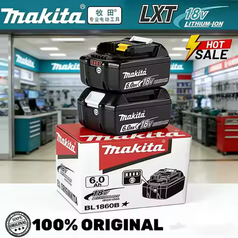 Makita 18V 6.0Ah Li-ion Battery BL1860B BL1850B + DC18RC Charger Genuine Original For DGA519Z DHR171