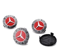 4Pcs/set Red 75mm Car BENZ Logo Rim Wheel Center Hub Cap Covers Emblem For Mercedes Benz W211 W203 W