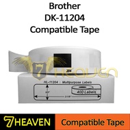 Label Film Tape DK11204 (Black On White) QL550/QL570/QL700/QL720/QL800/QL820NWB11204/DK 11204/DK-110
