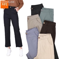 【NEW stock】◐✢❧MFS Women's Long Pants Cotton Pants With Pocket Women Linen Formal Office Long Pants Seluar Cotton Perempu