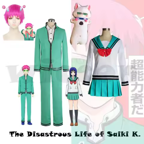 Anime Saiki Kusuo The Disastrous Life K.-Nan Cosplay Wigs Costumes Uniform Tops Pants Headwear Cos P