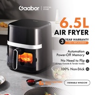 Gaabor 6.5L Air Fryer 1400W Visible Window Touch Screen Display Non-Stick Coating Large Capacity