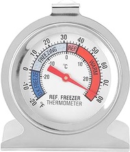 Stainless Steel Large Dial Freezer Refrigerator Thermometer - Digital Fridge Temperature Monitor, Accurate Thermometer for Refrigerator and Freezer, Easy To Read Dial Gauge.