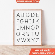 Tranh treo tường ABC Alphabet Poster Minimalist Alphabet Art Alphabet Kids Room & Nursery Decor S