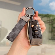 [Ready Stock]Proton X50 X70 Car Key Cover TPU Material Violent Bear Cartoon Cute Car Key Sleeve Keychain