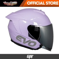 EVO RX-5 LAVENDER (SILVER LENS) HALF FACE DUAL VISOR HELMET WITH FREE CLEAR LENS