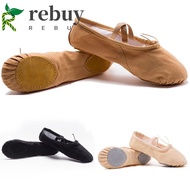 REBUY Dance Shoes Kids For Adult Women Gymnastics Ballet Dance Latin Dance Yoga Training Canvas Leather Gils Shoes