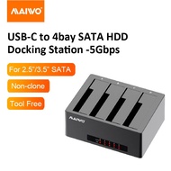 MAIWO 4Bay HDD Docking Station HDD Enclosure 3.5"  2.5" SATA HDD Cloner with Offline Clone 1:3  for 