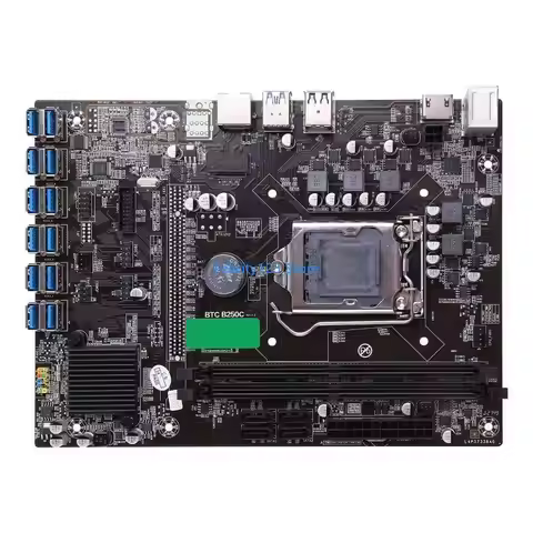 E5BF B250C-BTC Miner Motherboard LGA 1151 DDR4 Memory 12 xUSB to PCI-E Graphics Card Slot SATA3.0 Fo