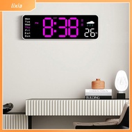 LIXIA Multi-functional Electronic Wall Clock Wall-mounted Temperature Digital LED Clocks DST Display Table Clock for Bedroom