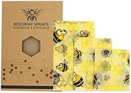 ZHPJ Reusable food wrap bee wax wrap bee wax cover plastic wrap Sets Beeswax Wrap Cloth Organic Cotton Mesh Storage Bag Eco Friendly (Color : Bee honeycomb patten)