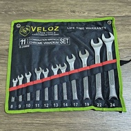 Veloz Combination Spanner Set - Wrench 11-Piece Spanner Set 8-24Mm