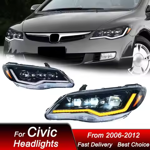 Car Led Headlights For Honda Civic 8Gen 2006-2012 FD2 style full LED Headlamp Assembly Upgrade Proje