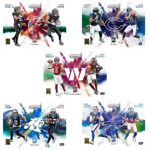 Panini 2024 Nft Prizm Jayden Daniels Terry Mclaurin Diy Homemade Rugby Star Trading Cards Birthday G