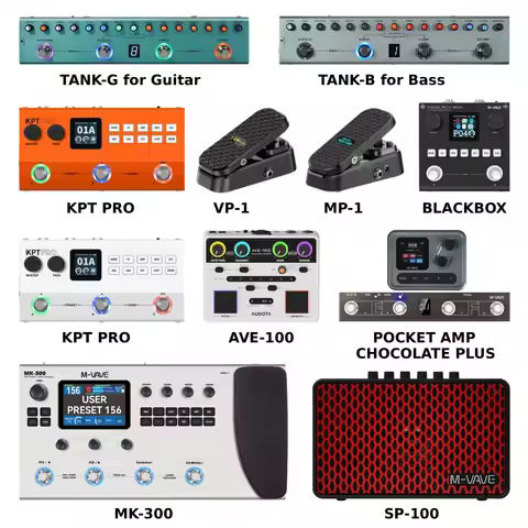 [Incl. Taxes] Multi-Effects Processor Guitar Bass Pedal M-VAVE Tank-G Tank-B KPT PRO Black Box Pocke