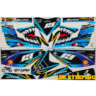 STIKER STRIPING LIS LES BODY MOTOR KAWASAKI KLX 150L / KLX S VARIASI SHARK BIRU