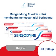 Sensodyne Toothpaste Pasta Gigi Sensitif Original Redakan Ngilu 3x100gr [TRIPLEPACK]