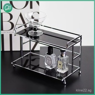 Acrylic double-layer storage rack on the table / perfume makeup organiser rack / metal rack  / bathr
