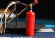 天然原礦硃砂精品紅砂楞嚴咒吊墜 硃砂含量高達95%以上