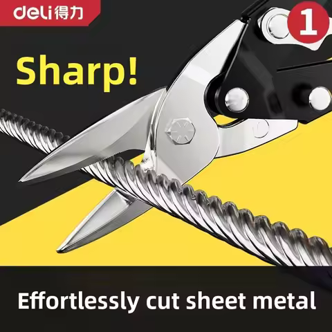 Deli Aviation Scissor Tin Snips Metal Sheet Cutting Snip Cutter Multi-directional Scissors Industria