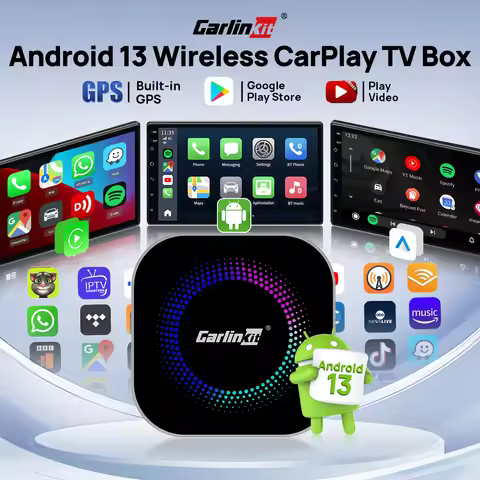 CarlinKit 3 in 1 Android Auto Wireless CarPlay TV Box Android 13 Wifi 5GHz 8G 128G AI Box for Youtub