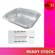 (5 PCS) CRYSTAL WRAP Rectangle Aluminium Foil Tray with Lid 4602-P