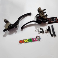 ปั๊มอะรอสซี่ งานCNC 80A 1คู่ สีน้ำตาล กระปุกน้ำมันเบรคสีดำโลโก้แดง KR / LS / TENA / KR / FINO / PCX 